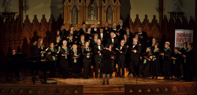 The choir on stage in concert at St. Mary's Church in Indian River